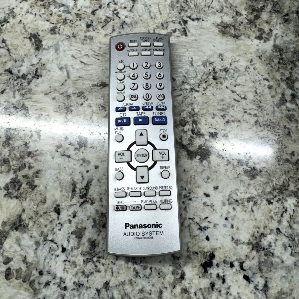 Panasonic N2QAYB000008 Audio System CD Tape Tuner Original Remote Control Tested